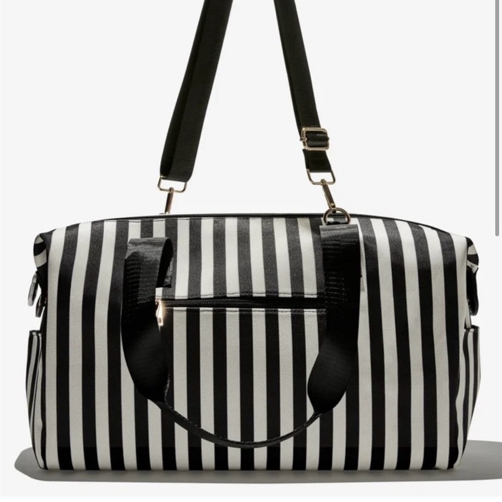 Black and White Striped Women's Bag by Alice and Olivia